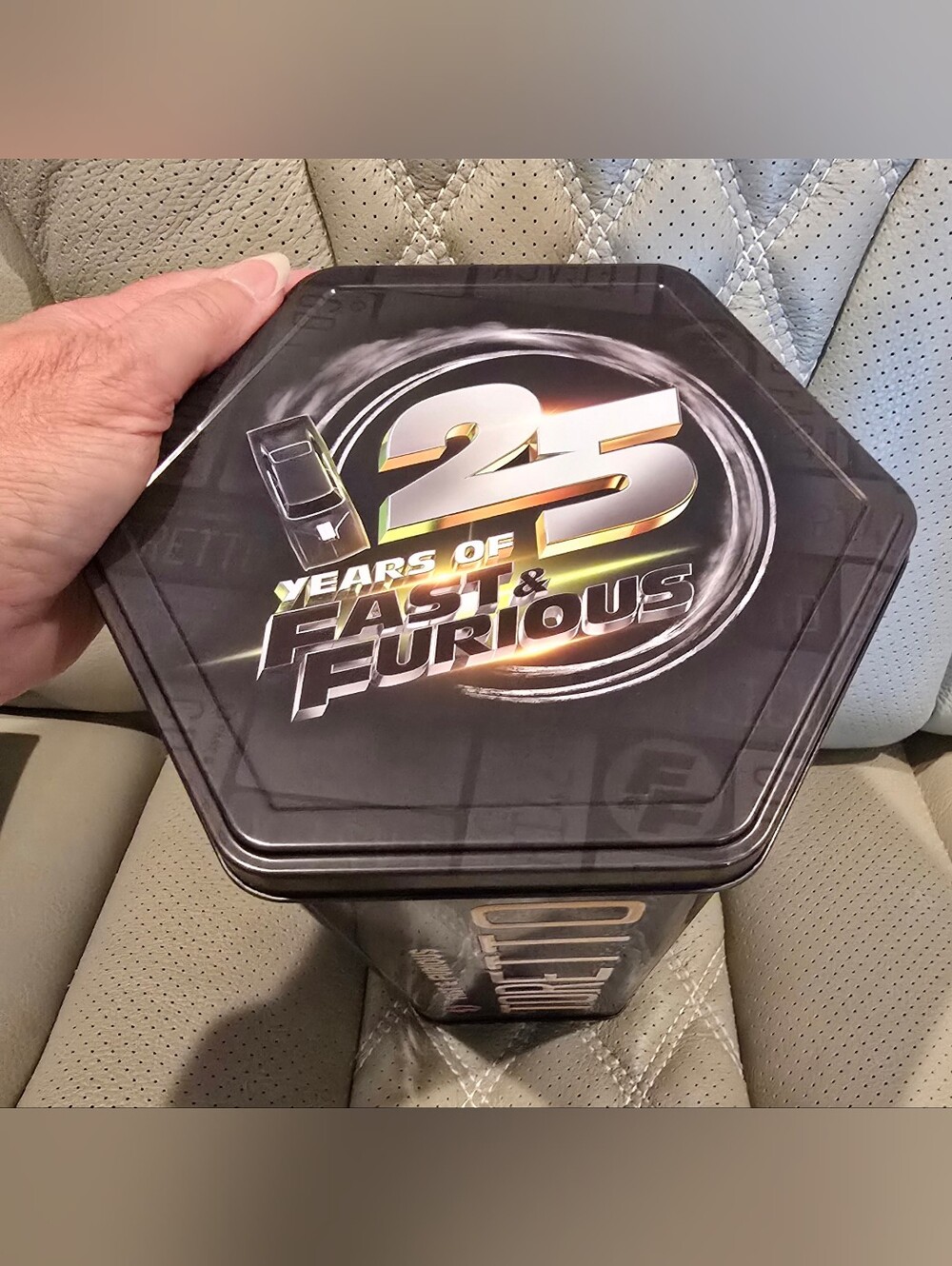 25 Years of Fast & Furious Commemorative Hex Tin - Black- New, No Popcorn Ever